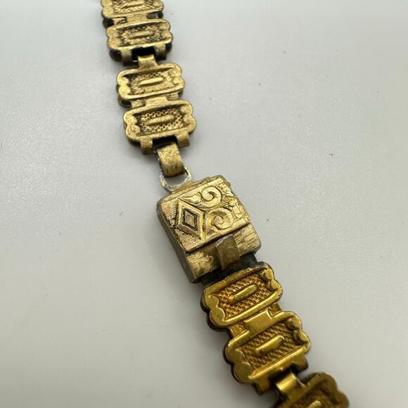 Antique Victorian Edwardian gold filled textured book chain 17.5" necklace - Picture 5 of 9